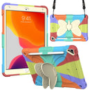 For iPad 9th 8th 7th Gen Protective Case with Butterfly Shape Holder & Pen Slot