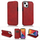 For iPhone 13 Strong Magnetic Closure PU + TPU Leather Case with Card Slots & Holder