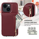 For iPhone 14 Pro Max Crossbody Lanyard Zipper Wallet Leather Phone Case