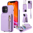 For iPhone 16 Crossbody Lanyard Zipper Wallet Leather Phone Case