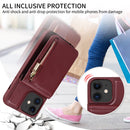 For iPhone 13 Pro Crossbody Lanyard Zipper Wallet Leather Phone Case