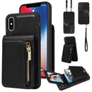 For iPhone 14 Pro Max Crossbody Lanyard Zipper Wallet Leather Phone Case