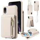 For iPhone 13 Pro Crossbody Lanyard Zipper Wallet Leather Phone Case