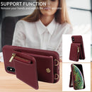 For iPhone 16 Crossbody Lanyard Zipper Wallet Leather Phone Case
