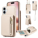 For iPhone 13 Pro Crossbody Lanyard Zipper Wallet Leather Phone Case