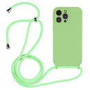 For iPhone 15 Pro Crossbody Lanyard Liquid Silicone Case