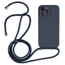 For iPhone 15 Pro Crossbody Lanyard Liquid Silicone Case