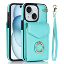 For iPhone 16 Pro Ring Holder RFID Card Slot Phone Case