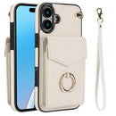 For iPhone 16 Pro Ring Holder RFID Card Slot Phone Case