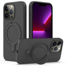For iPhone 14 Pro Liquid Silicone MagSafe Magnetic Phone Case with Ring Holder