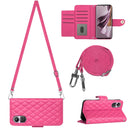 For OPPO A78 5G / A58 5G Rhombic Texture Flip Leather Phone Case with Long Lanyard