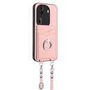 For OPPO A58 / A58x / A1x Crossbody Rope Ring Card Holder Phone Case