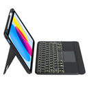 For iPad 11th 10th Gen Touch Backlight Split Type Bluetooth Keyboard Leather Case