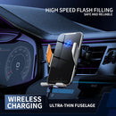 Wireless Charger Phone Holder Infrared Auto-Clamping Metal Phone Mount Car Charger