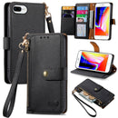 For iPhone 16 Pro Love Zipper Lanyard Leather Phone Case