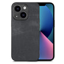 For iPhone 15 Pro Vintage Leather PC Back Cover Phone Case