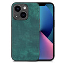 For iPhone 15 Pro Vintage Leather PC Back Cover Phone Case