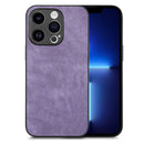 For iPhone 13 Pro Vintage Leather PC Back Cover Phone Case