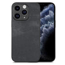 For iPhone 12 Pro Vintage Leather PC Back Cover Phone Case