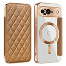 For Google Pixel 9 Pro XL Shield Magsafe RFID Anti-theft Rhombus Leather Phone Case