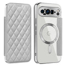 For Google Pixel 9 Pro XL Shield Magsafe RFID Anti-theft Rhombus Leather Phone Case