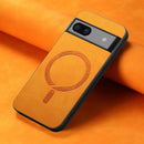 For Google Pixel 7 Magsafe Magnetic PU Back Cover Phone Case