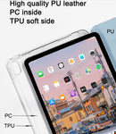 For iPad 9th Gen 10.2 inch 2021 Smart Leather Clear Folding Stand Case Cover