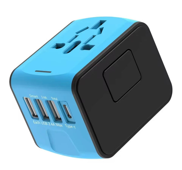 Fast 5A Universal International Travel Plug 3 USB Power Adapter Type C Worldwide