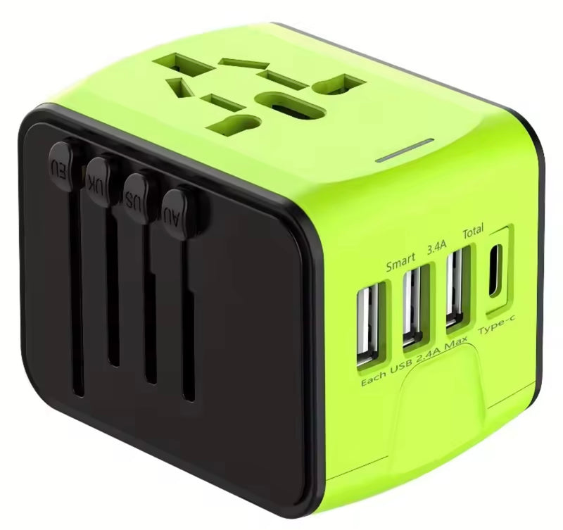 Fast 5A Universal International Travel Plug 3 USB Power Adapter Type C Worldwide