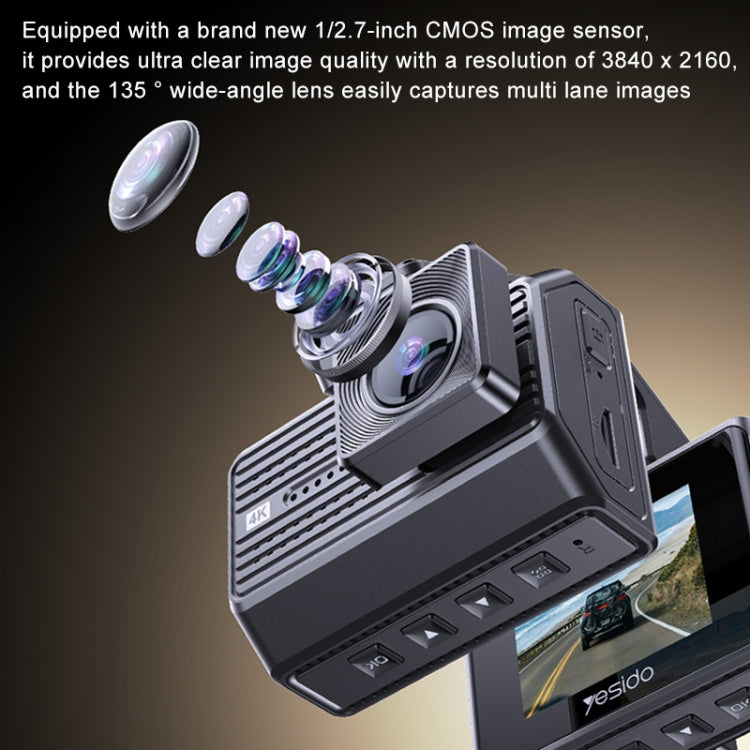 Yesido KM15 4K Dual Dash Camera Driving Recorder, KM15