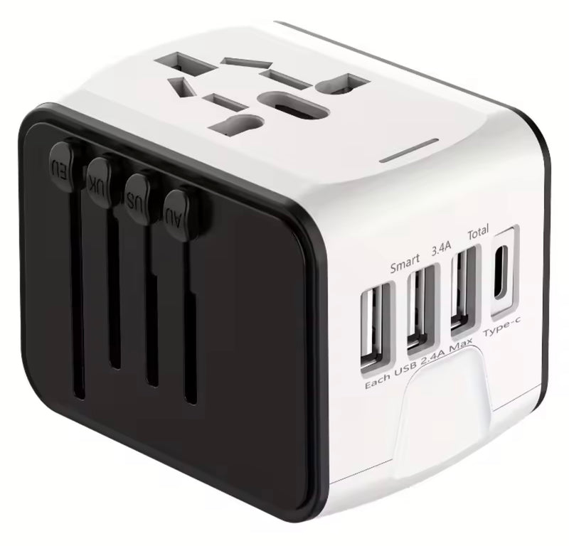 Fast 5A Universal International Travel Plug 3 USB Power Adapter Type C Worldwide