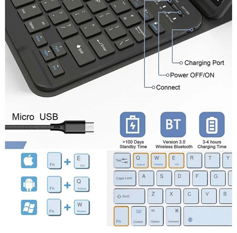 Samsung Galaxy Tab S9 FE 10.9 2023 SM-X510 X516 Bluetooth Keyboard Case Cover with Pencil Holder