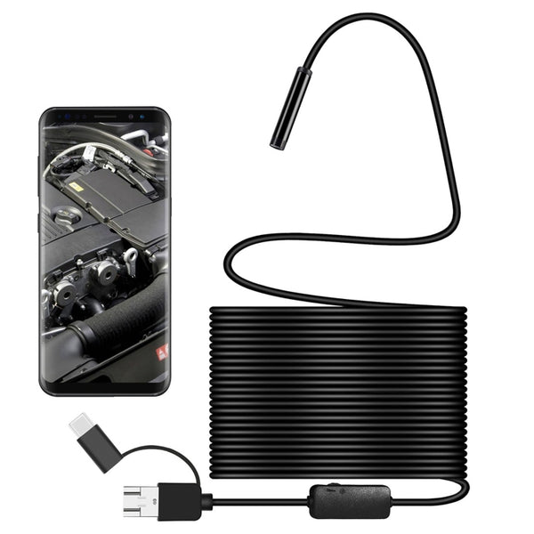 Y101 8mm Spiral Head 3 In 1 Waterproof Digital Endoscope Inspection Camera, Length: 10m Flexible Cable, Length: 10m Flexible Cable