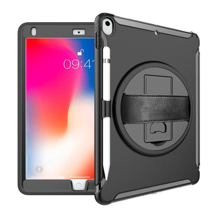 For iPad mini 3 2 1 360 Degree Rotation PC+TPU Protective Cover with Holder & Hand Strap