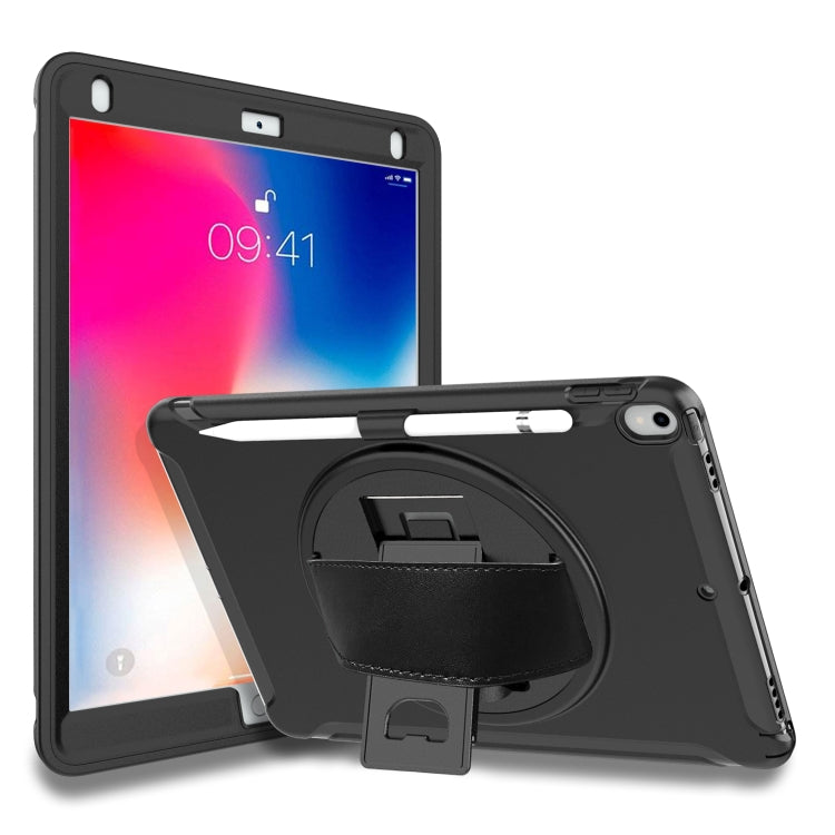 For iPad mini 3 2 1 360 Degree Rotation PC+TPU Protective Cover with Holder & Hand Strap