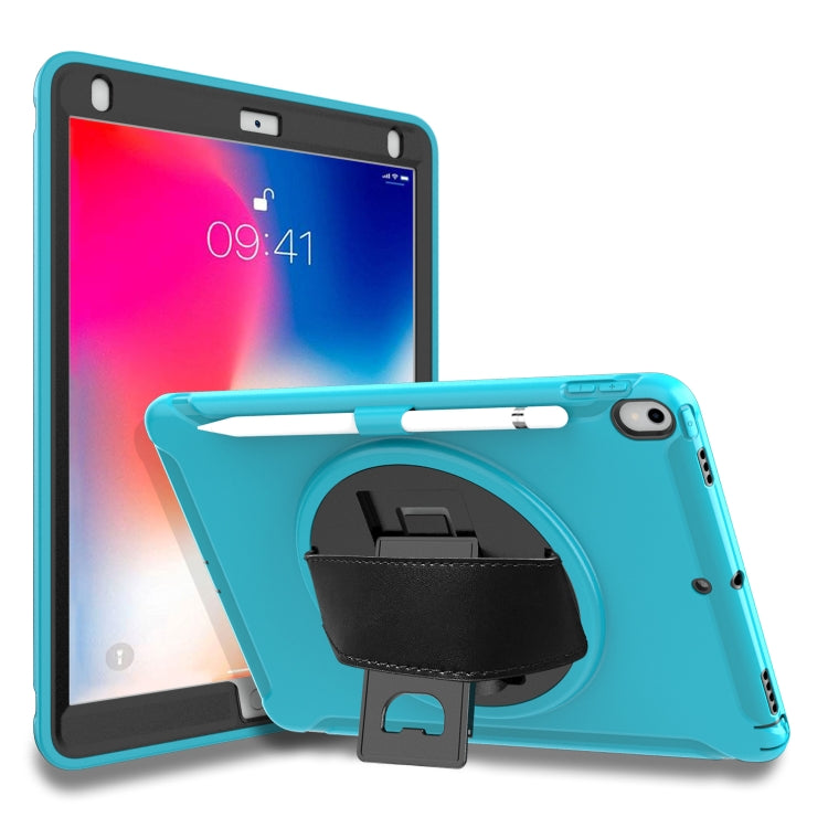 For iPad mini 3 2 1 360 Degree Rotation PC+TPU Protective Cover with Holder & Hand Strap