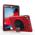 For iPad mini 3 2 1 360 Degree Rotation PC+TPU Protective Cover with Holder & Hand Strap