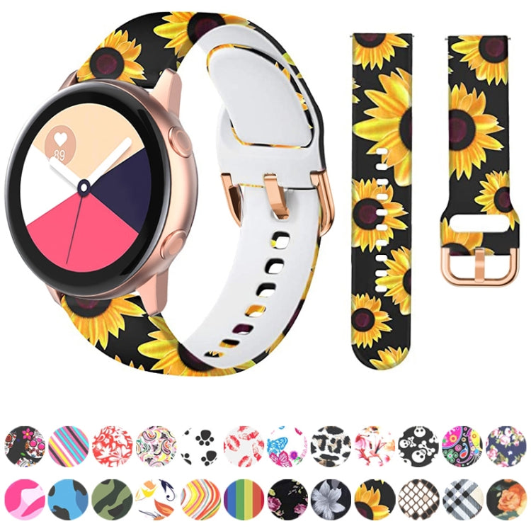 For Samsung Galaxy Watch 7/6/5/4 20mm Silicone Printed Replacement Strap Watchband