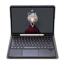For iPad 9th 8th 7th Gen Air 3 Detachable Round Keycap Bluetooth Keyboard Leather Case with Touch Control & Pen Slot & Stand