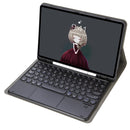 For iPad 9th 8th 7th Gen Air 3 Detachable Round Keycap Bluetooth Keyboard Leather Case with Touch Control & Pen Slot & Stand