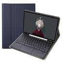 For iPad 9th 8th 7th Gen Air 3 Detachable Round Keycap Bluetooth Keyboard Leather Case with Touch Control & Pen Slot & Stand