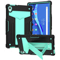 For Lenovo Tab M10 HD 2nd Gen TB-X306X T-shaped Bracket Shockproof PC + Silicone Flat Protective Case