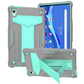 For Lenovo Tab M10 HD 2nd Gen TB-X306X T-shaped Bracket Shockproof PC + Silicone Flat Protective Case