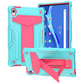 For Lenovo Tab M10 HD 2nd Gen TB-X306X T-shaped Bracket Shockproof PC + Silicone Flat Protective Case