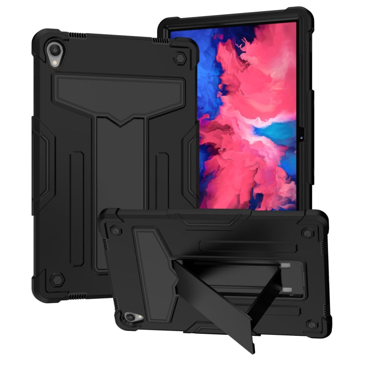 For Lenovo Tab P11 (Tab-J606F) T-shaped Bracket Shockproof PC + Silicone Flat Protective Case