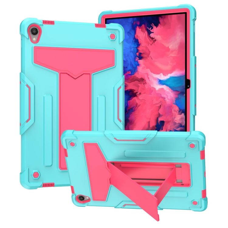 For Lenovo Tab P11 (Tab-J606F) T-shaped Bracket Shockproof PC + Silicone Flat Protective Case