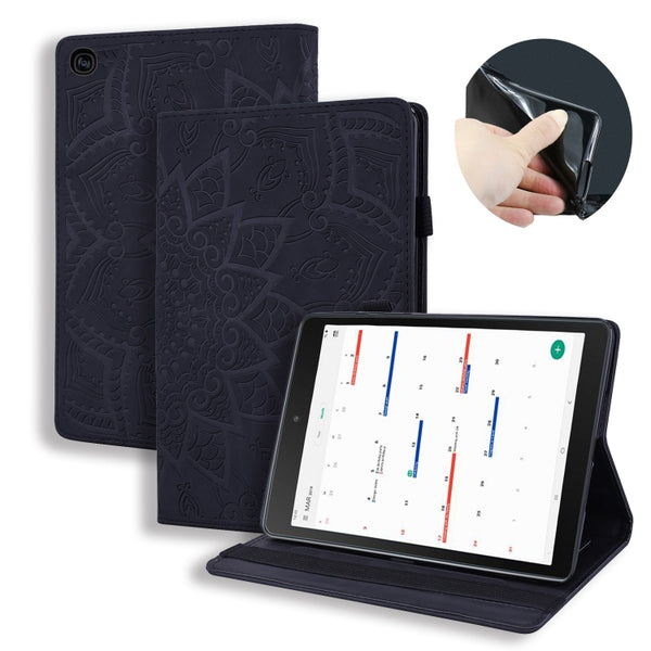 Calf Pattern Double Folding Design Embossed Leather Case with Holder & Card Slots & Pen Slot & Elastic Band, For Samsung Galaxy Tab S5e 10.5 T720 / T725, For Samsung Galaxy Tab S6 T860 / T865
