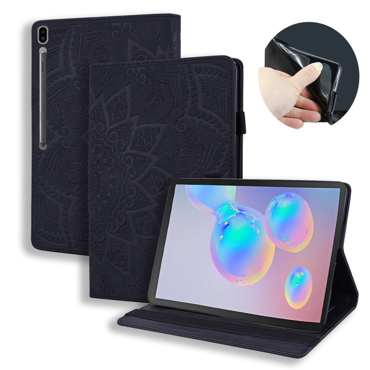 Calf Pattern Double Folding Design Embossed Leather Case with Holder & Card Slots & Pen Slot & Elastic Band, For Samsung Galaxy Tab S5e 10.5 T720 / T725, For Samsung Galaxy Tab S6 T860 / T865