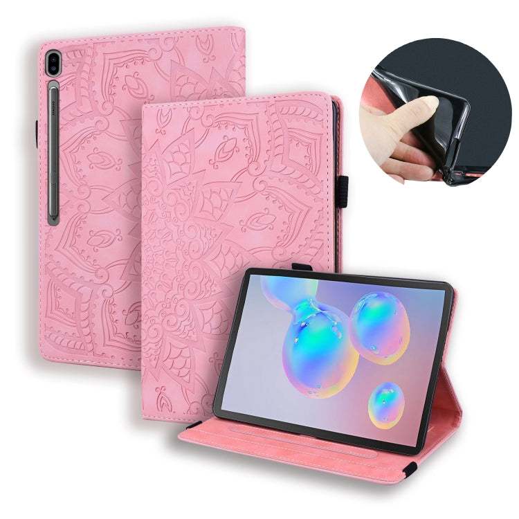 Calf Pattern Double Folding Design Embossed Leather Case with Holder & Card Slots & Pen Slot & Elastic Band, For Samsung Galaxy Tab S5e 10.5 T720 / T725, For Samsung Galaxy Tab S6 T860 / T865
