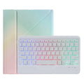 For iPad 9.7 6th 5th Gen / Pro 9.7 / Air 2 Splittable Backlight Bluetooth Keyboard Leather Case with Triangle Holder & Pen Slot